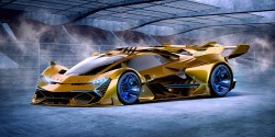 Fotobehang gele coole race auto_323638748_ds